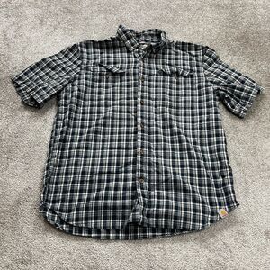 Carhartt Relaxed Flannel Shirt Mens XL Multicolor Plaid Short Sleeve Casual Top